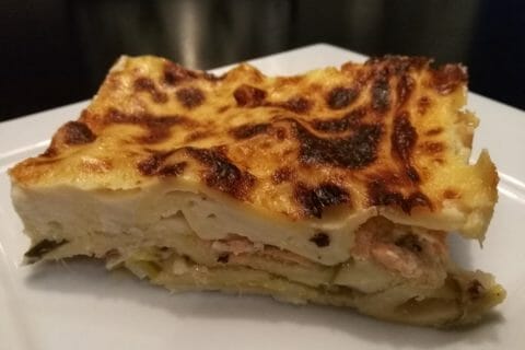 Cliquez pour zoomer ! Lasagnes au saumon et poireaux au Thermomix