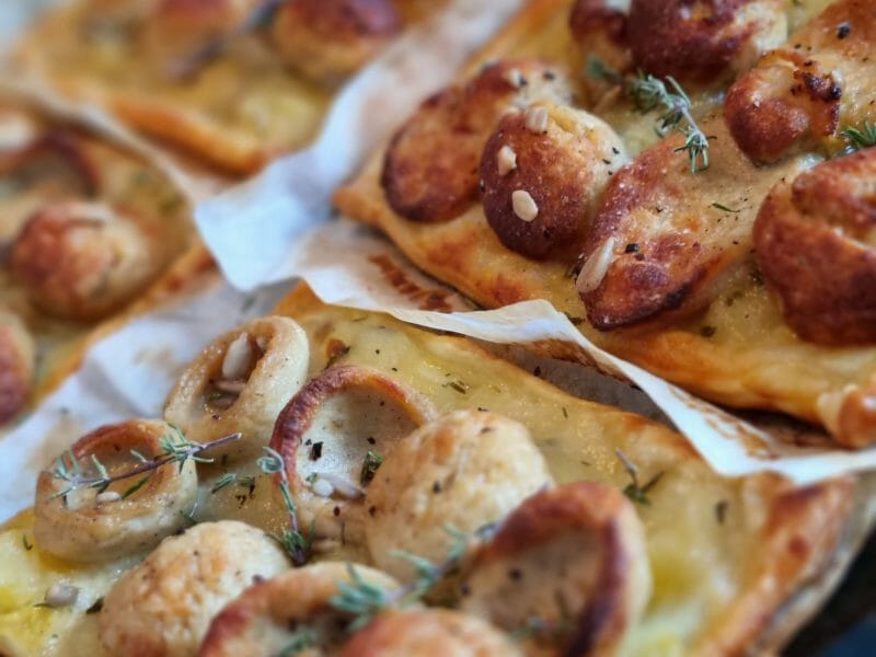 Cliquez pour zoomer ! Tarte de boudin blanc et chutney d’ananas Thermomix par lilimagi