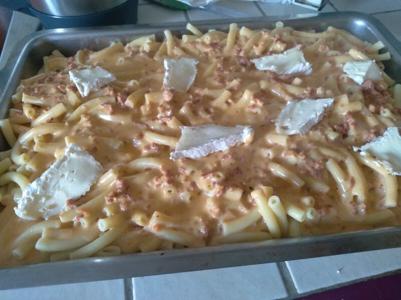 Cliquez pour zoomer ! Gratin de macaroni reblochon et chorizo Thermomix par Riquiem