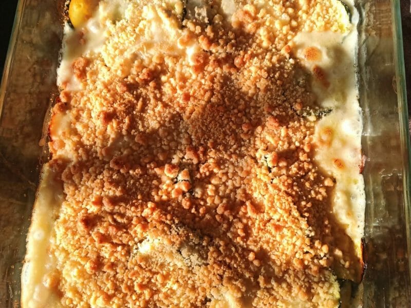 Cliquez pour zoomer ! Crumble courgettes, chèvre et lardons Thermomix par agnes4479
