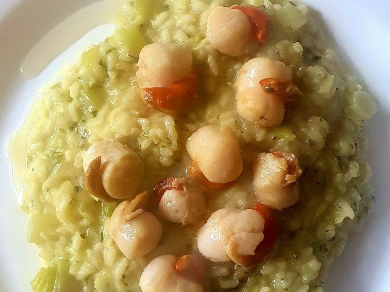 Cliquez pour zoomer ! Risotto aux Saint Jacques et poireaux Thermomix par lulug79