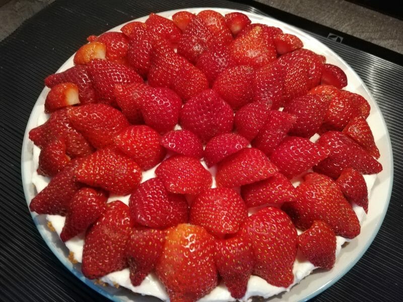 Cliquez pour zoomer ! Tarte aux fraises sans cuisson Thermomix par Caro35400