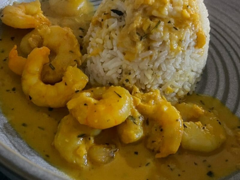 Cliquez pour zoomer ! Curry de crevettes au lait de coco Thermomix par rachel1402