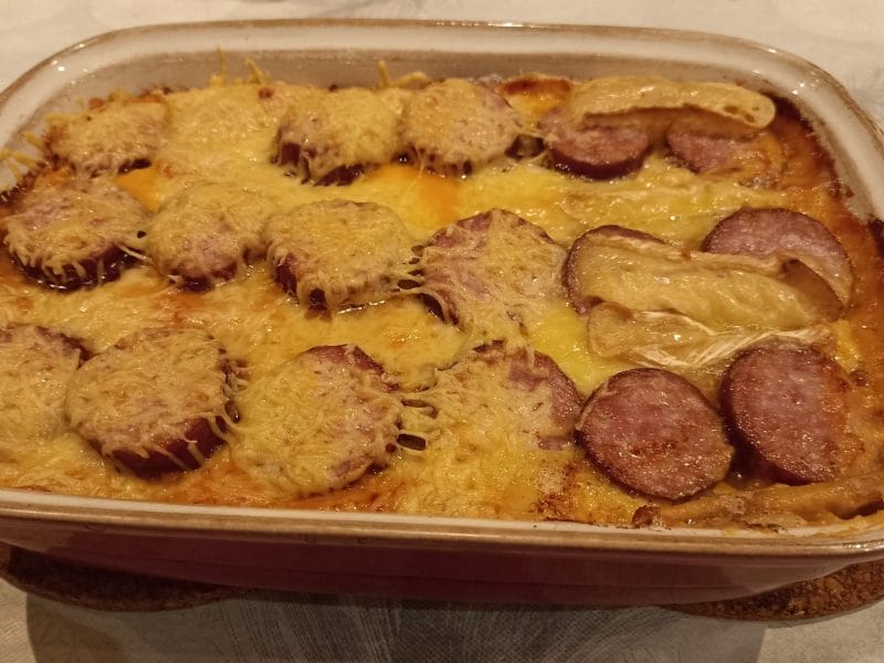 Cliquez pour zoomer ! Gratin de butternut à la saucisse de Montbéliard Thermomix par Sylvaineroure