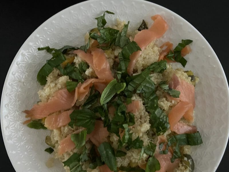 Cliquez pour zoomer ! Risotto de quinoa, courgettes et saumon Thermomix par yoyofatfat fatfatyoyo