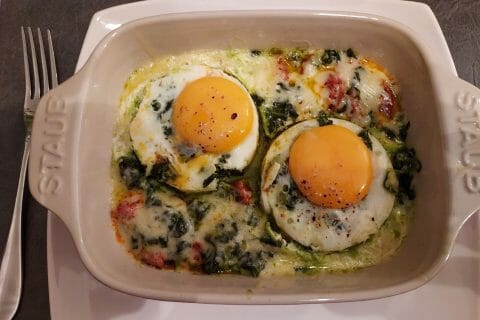 Cliquez pour zoomer ! Oeufs cocotte épinards et chorizo Thermomix par catherine_268