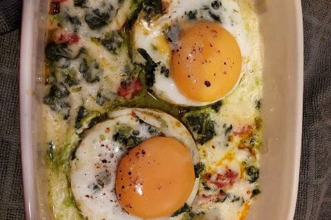 Cliquez pour zoomer ! Oeufs cocotte épinards et chorizo Thermomix par catherine_268