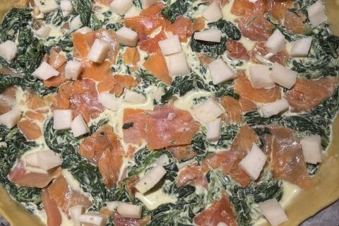 Cliquez pour zoomer ! Tarte épinards, saumon et chèvre Thermomix par sophie44