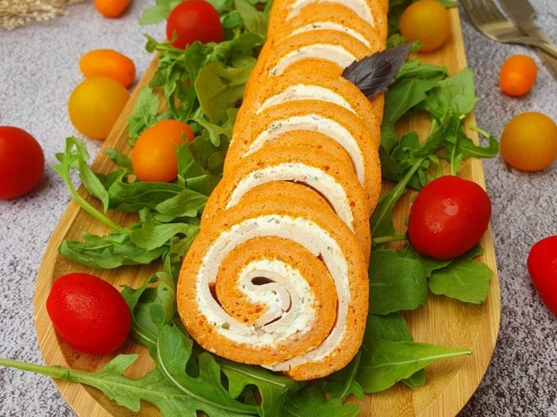 Cliquez pour zoomer ! Roulé à la tomate, saumon et fromage Thermomix par aurelie_isabel