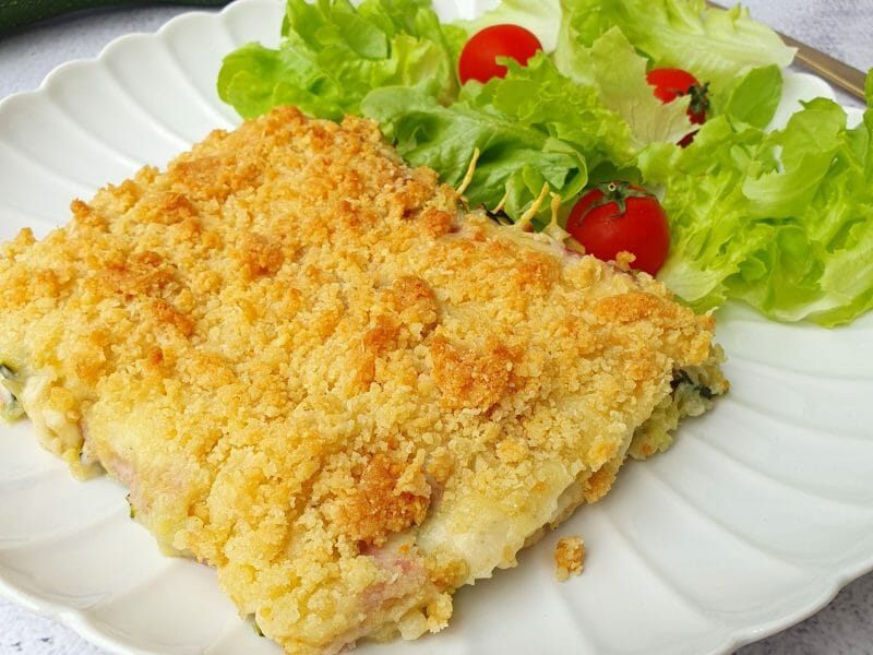 Cliquez pour zoomer ! Crumble courgettes, chèvre et lardons Thermomix par aurelie_isabel