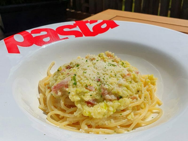 Cliquez pour zoomer ! Pâtes aux courgettes façon carbonara Thermomix par aurelie_isabel