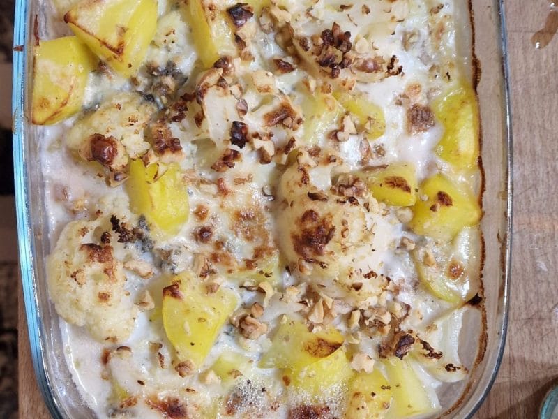 Cliquez pour zoomer ! Gratin de chou-fleur au gorgonzola et aux noix Thermomix par verobleu