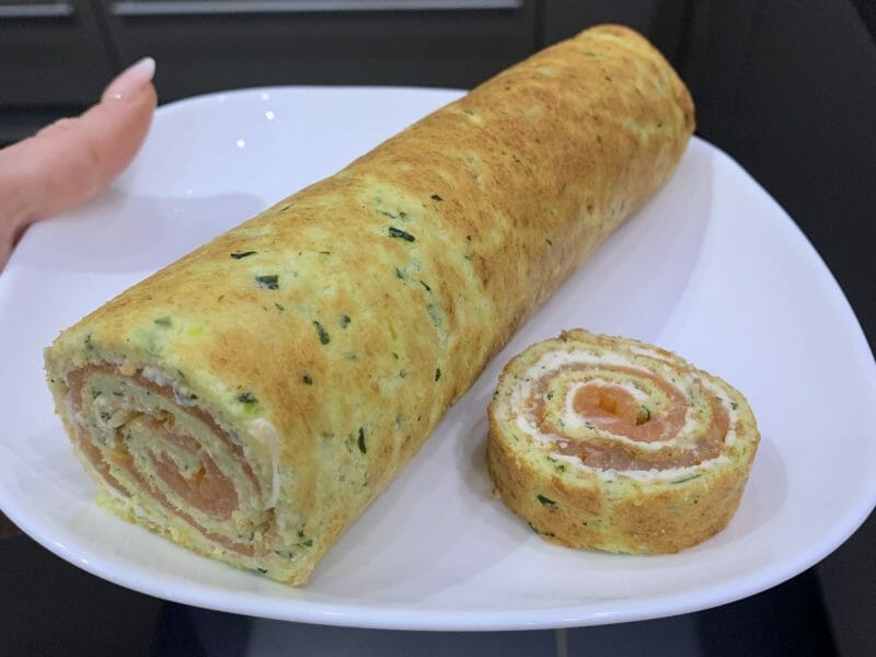 Cliquez pour zoomer ! Roulé aux courgettes et au saumon fumé Thermomix par Célia