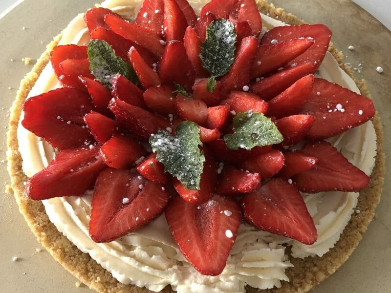 Cliquez pour zoomer ! Tarte aux fraises sans cuisson Thermomix par Petiote