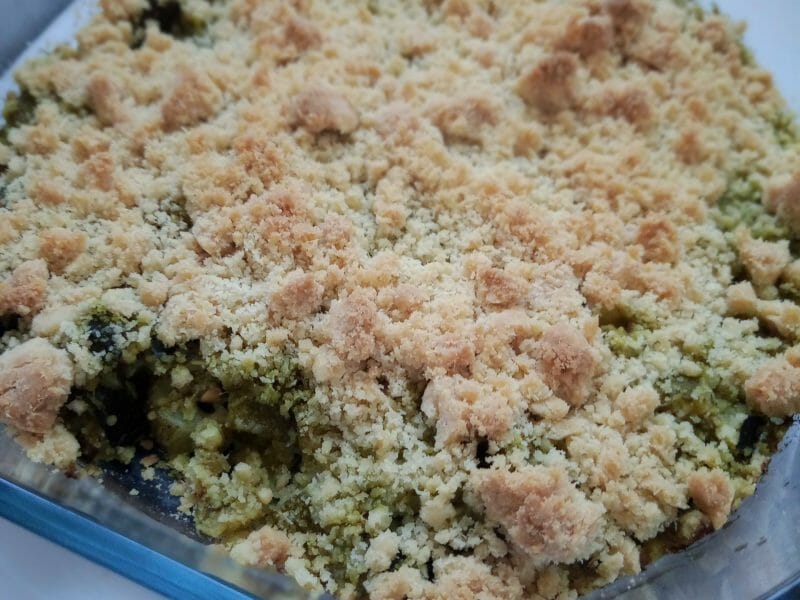 Cliquez pour zoomer ! Crumble courgettes, basilic et parmesan Thermomix par allyandyflo