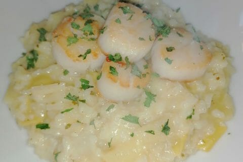 Risotto aux Saint Jacques et poireaux au Thermomix - Cookomix
