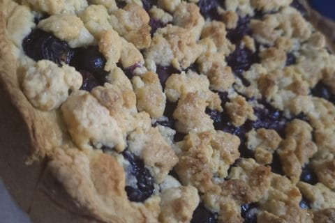 Cliquez pour zoomer ! Tarte aux myrtilles façon crumble Thermomix par dlysse