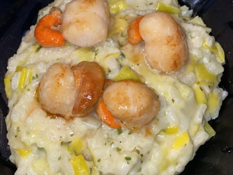 Cliquez pour zoomer ! Risotto aux Saint Jacques et poireaux Thermomix par maevaa92