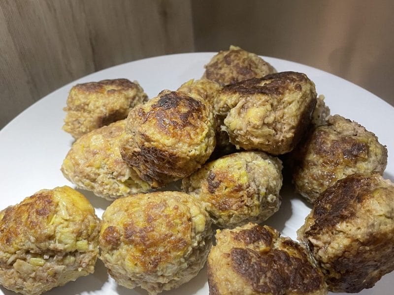 Cliquez pour zoomer ! Boulettes de poireau et boeuf citronné Thermomix par Laureen54