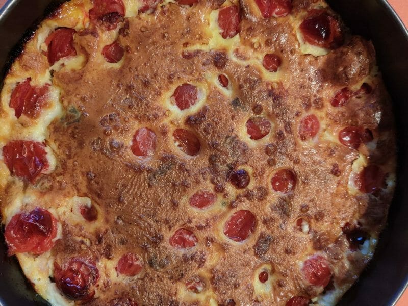 Cliquez pour zoomer ! Clafoutis tomates cerises et fromage de chèvre Thermomix par Karen77