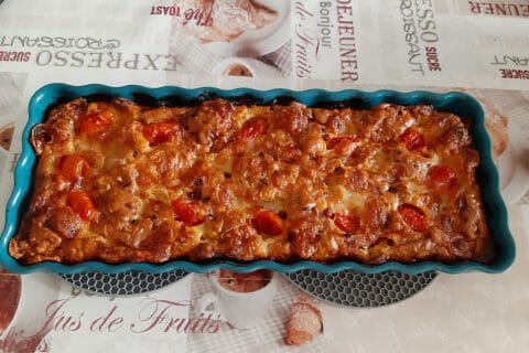 Cliquez pour zoomer ! Cake tomates mozzarella et lardons Thermomix par macze