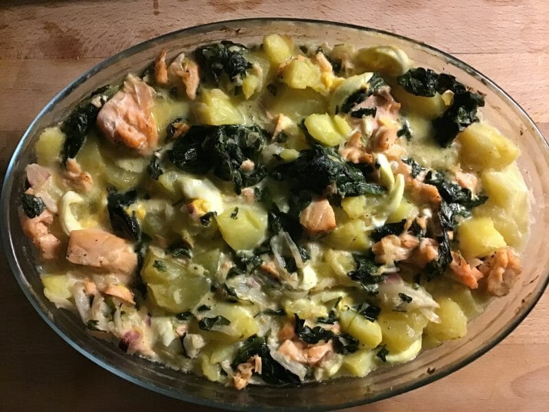Cliquez pour zoomer ! Gratin de pommes de terre, saumon et épinards Thermomix par msmo