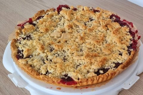 Cliquez pour zoomer ! Tarte aux cerises façon crumble Thermomix par mel57