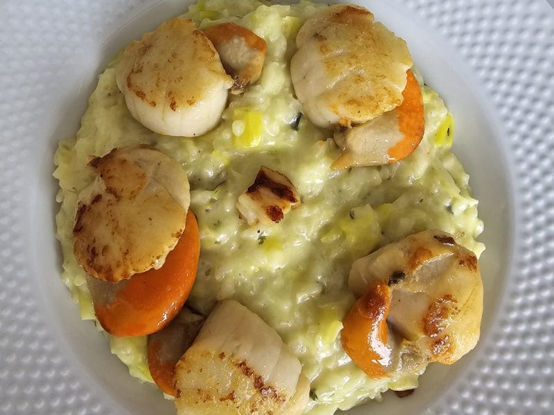 Cliquez pour zoomer ! Risotto aux Saint Jacques et poireaux Thermomix par vero6806