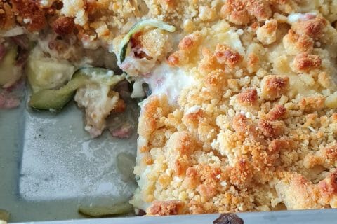 Cliquez pour zoomer ! Crumble courgettes, chèvre et lardons Thermomix par catherine_276