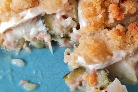 Cliquez pour zoomer ! Crumble courgettes, chèvre et lardons Thermomix par catherine_276