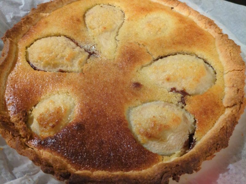 Cliquez pour zoomer ! Tarte aux poires sur lit de chocolat Thermomix par Ally
