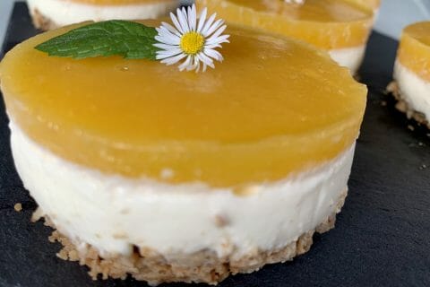 Cliquez pour zoomer ! Panna cotta citron sur sablé spéculoos et miroir de mangue Thermomix par maresol