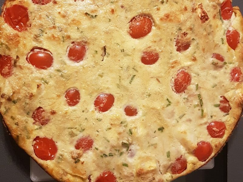Cliquez pour zoomer ! Clafoutis tomates cerises et fromage de chèvre Thermomix par SabrinaPL