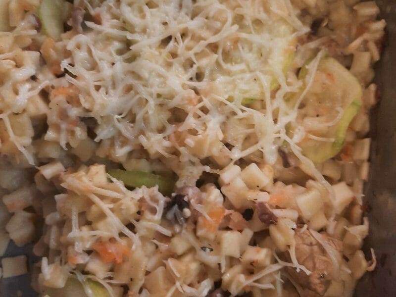 Cliquez pour zoomer ! Gratin de crozets aux courgettes et saumon fumé Thermomix par luleyos