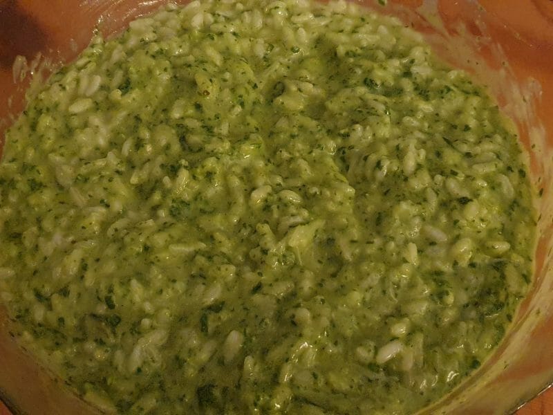 Cliquez pour zoomer ! Risotto au pesto d’épinards et basilic Thermomix par gaelle2403