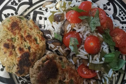 Cliquez pour zoomer ! Steaks lentilles, pois chiches, courgettes Thermomix par ZedZed