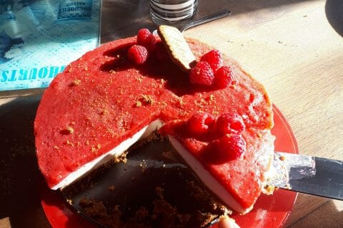 Cliquez pour zoomer ! Panna cotta citron sur sablé spéculoos et miroir de mangue Thermomix par Camille_1811