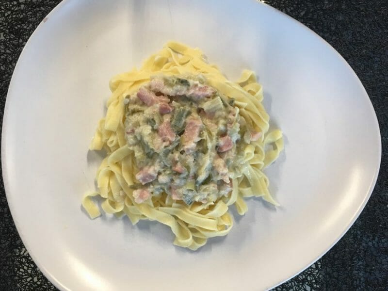 Cliquez pour zoomer ! Tagliatelles à la crème de poireaux Thermomix par Bettina