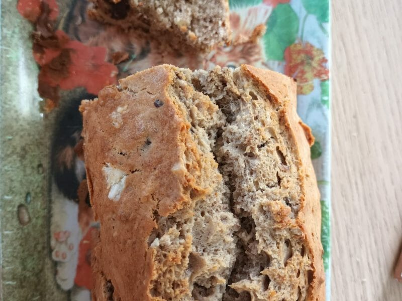 Cliquez pour zoomer ! Cake banane et pépites de chocolat Thermomix par chaton38