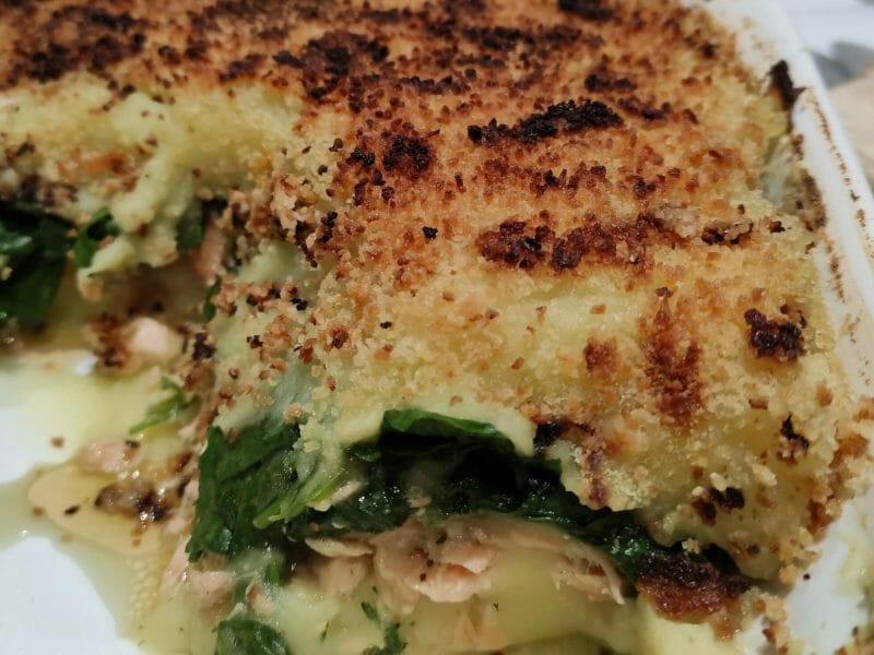 Cliquez pour zoomer ! Parmentier de saumon aux épinards Thermomix par Sandy06