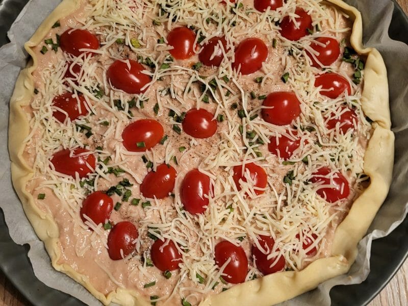 Cliquez pour zoomer ! Tarte au thon, tomate et moutarde Thermomix par eline_17