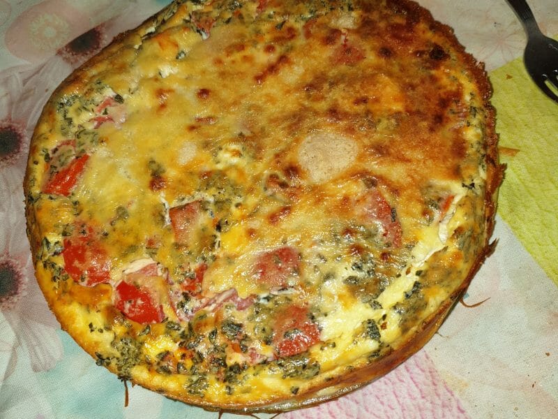 Cliquez pour zoomer ! Clafoutis tomates cerises et fromage de chèvre Thermomix par Vynie91