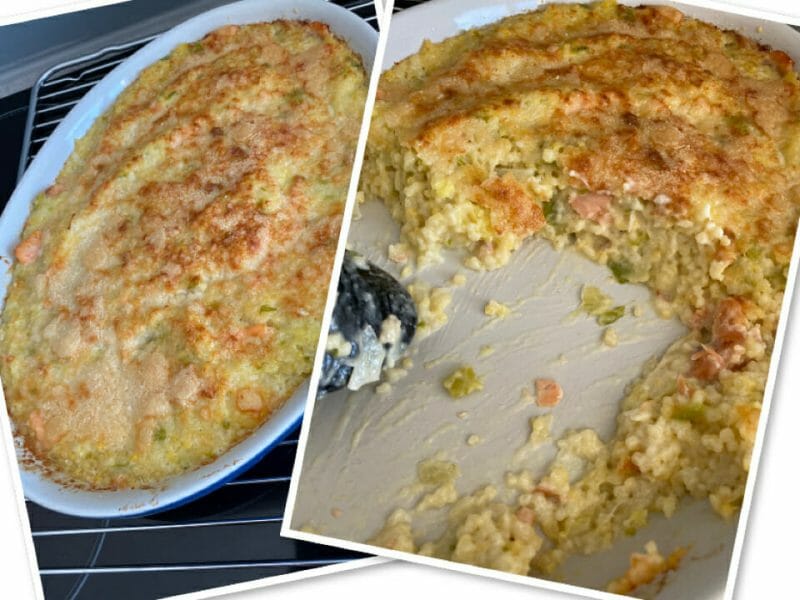 Cliquez pour zoomer ! Gratin de perles, saumon et courgettes Thermomix par Tiboutch