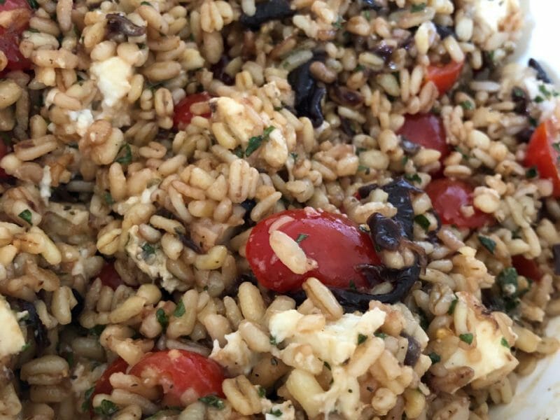 Cliquez pour zoomer ! Salade d’ebly, oignon caramélisé & mozzarella Thermomix par Tiboutch