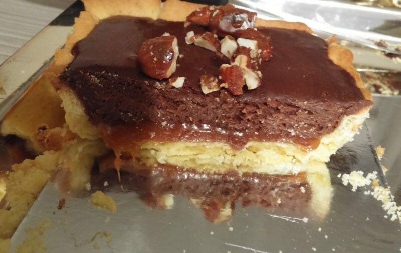 Cliquez pour zoomer ! Tarte au chocolat et cacahuètes caramélisées Thermomix par MariemR