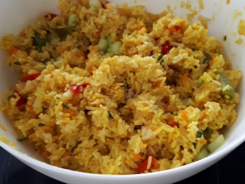 Cliquez pour zoomer ! Salade de riz arc-en-ciel Thermomix par sanchita