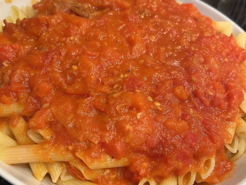 Cliquez pour zoomer ! Pâtes sauce aux poivrons grillés Thermomix par Laurent