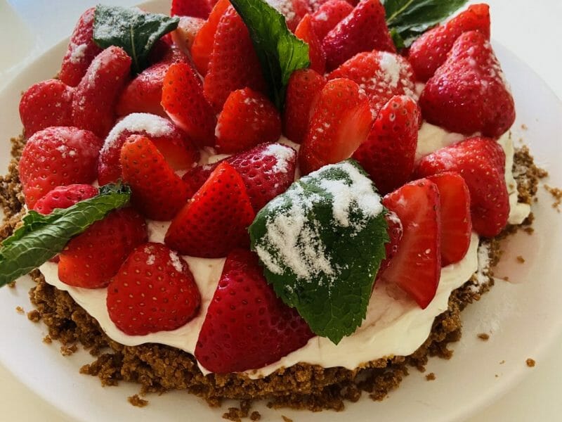 Cliquez pour zoomer ! Tarte aux fraises sans cuisson Thermomix par Elena