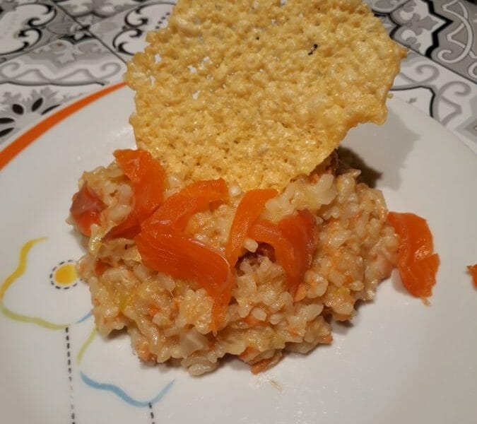Cliquez pour zoomer ! Risotto poireaux et saumon fumé Thermomix par ElodieduJura