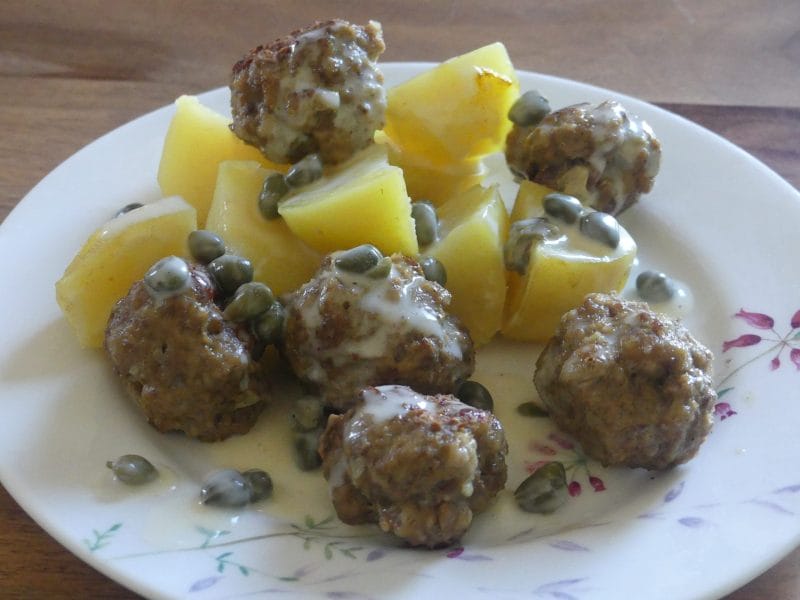 Cliquez pour zoomer ! Boulettes de viande sauce aux câpres Thermomix par nadinemarie